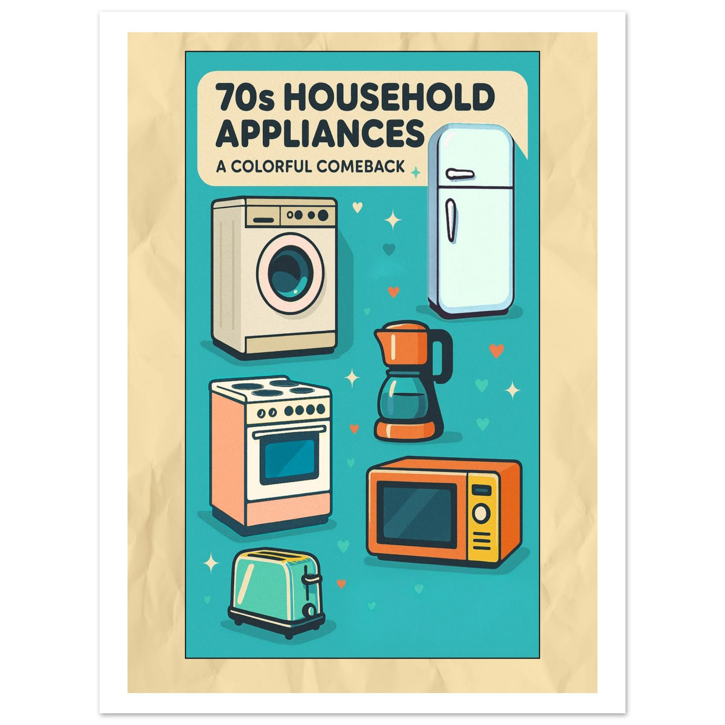 Affiche "70s Household Appliances" - StudioRetroPop