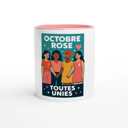 Mug "Toutes unies" en céramique blanche 325 ml avec intérieur coloré - StudioRetroPop