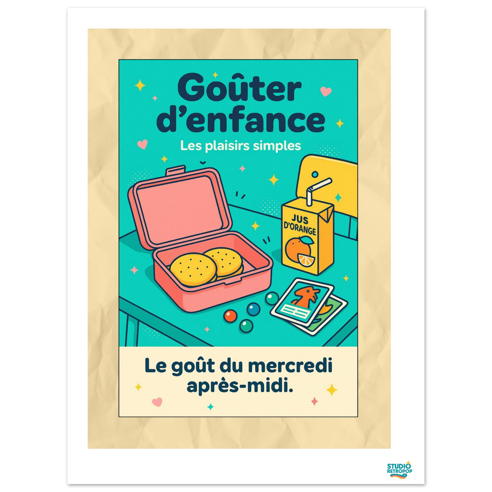 Affiche « Goûter d’Enfance » – Les plaisirs simples retrouvés - StudioRetroPop