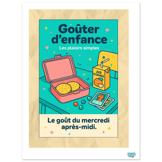 Affiche « Goûter d’Enfance » – Les plaisirs simples retrouvés - StudioRetroPop