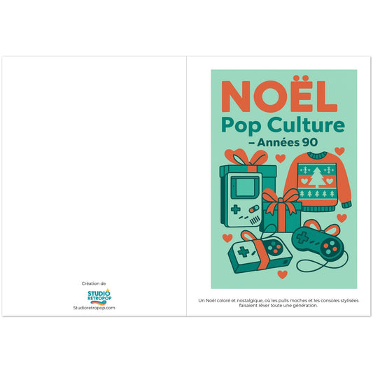 Lot de 10 Cartes  - " Noël Pop Culture – Années 90 " - StudioRetroPop