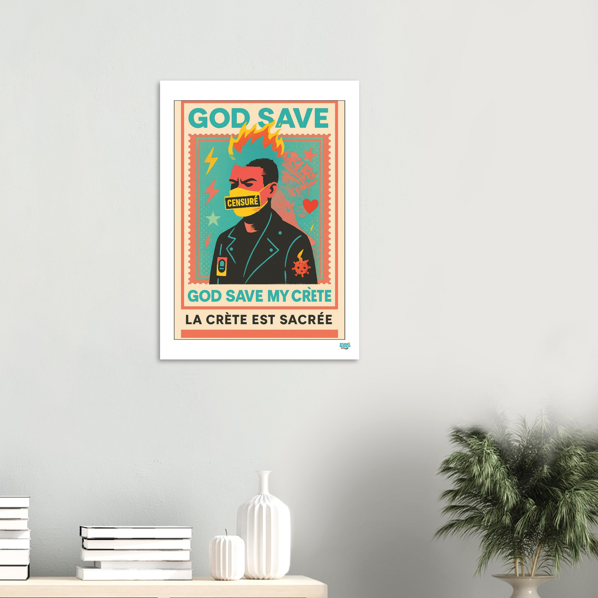 Affiche "God save my crète" - Affirmez votre liberté - StudioRetroPop