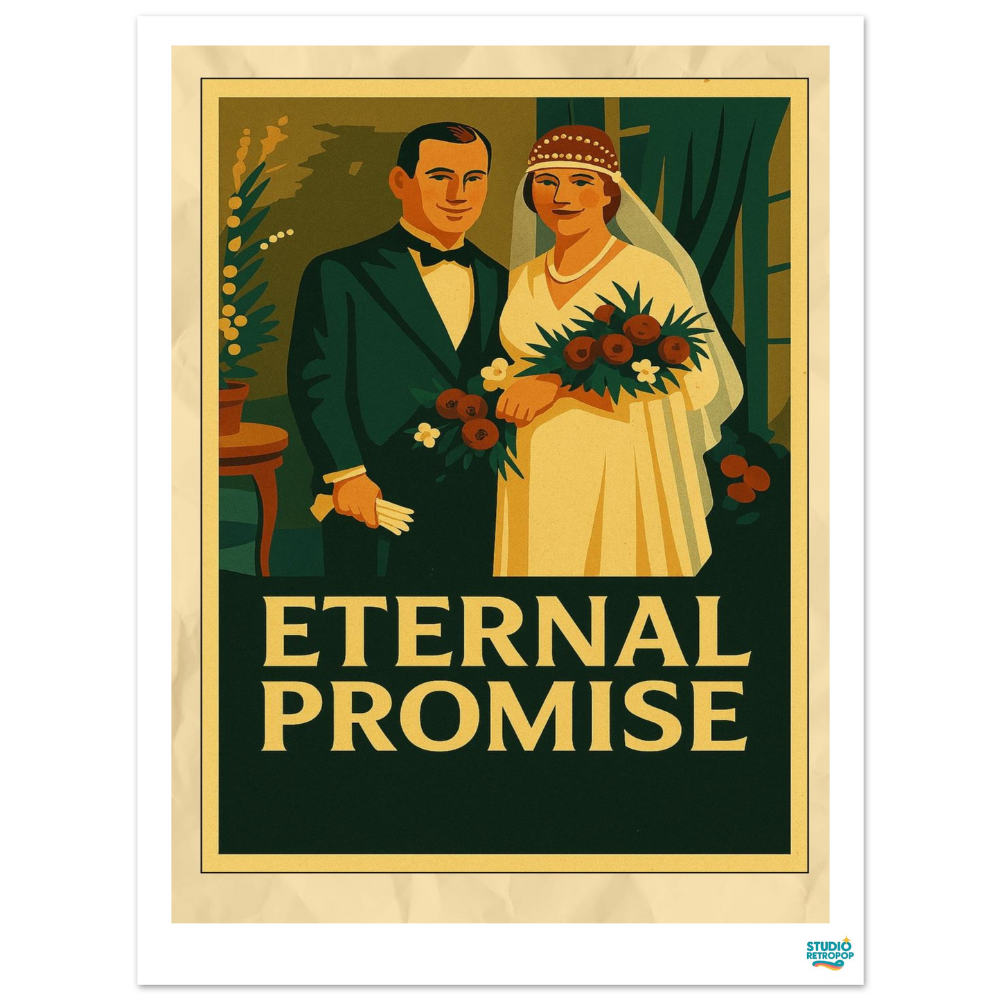 Affiche « Eternal Promise » – L’élégance intemporelle de l’amour - StudioRetroPop