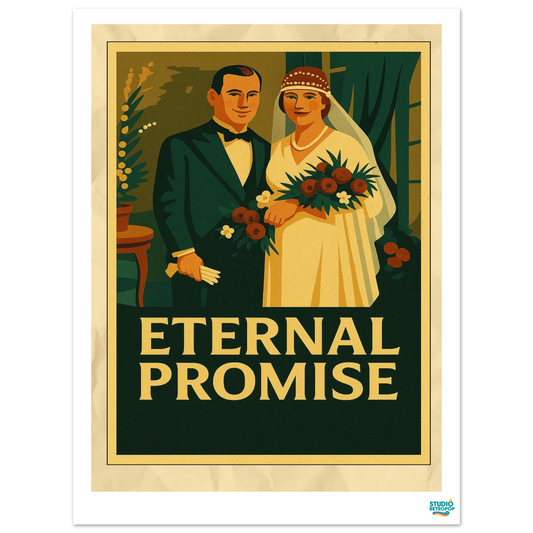 Affiche « Eternal Promise » – L’élégance intemporelle de l’amour - StudioRetroPop