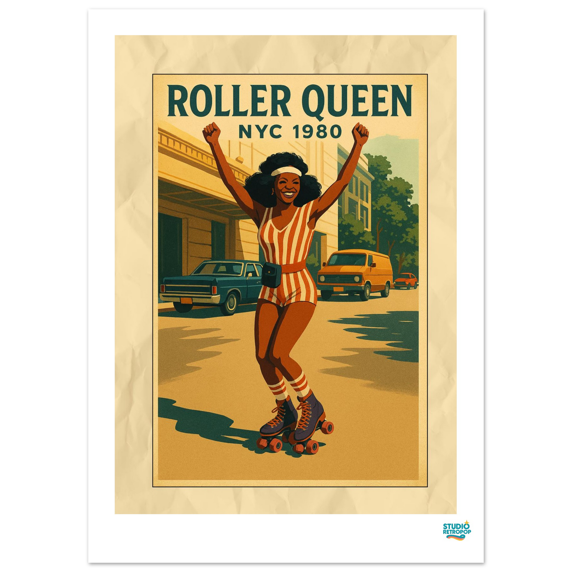 Affiche « Roller Queen NYC 1980 » - L’énergie rétro à votre mur - StudioRetroPop
