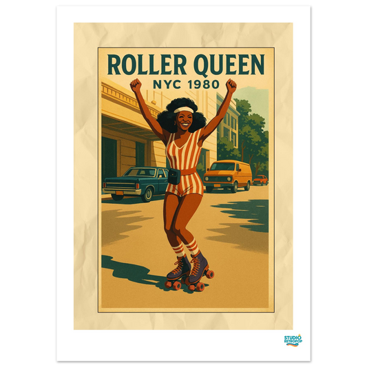 Affiche « Roller Queen NYC 1980 » - L’énergie rétro à votre mur - StudioRetroPop