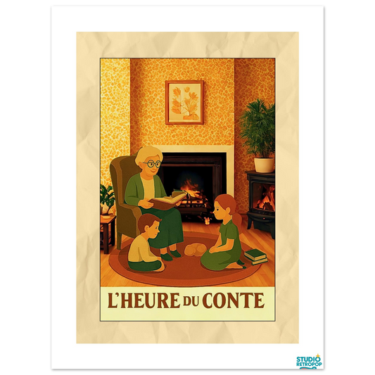 Affiche « L’Heure du Conte » – La magie des histoires partagées - StudioRetroPop