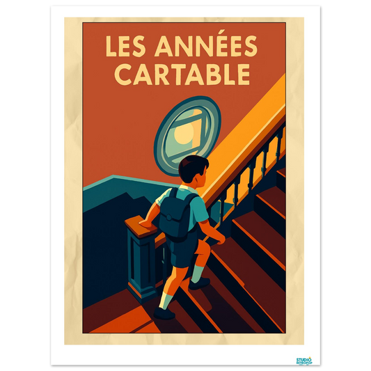 Affiche « Les Années Cartable » – La nostalgie des premiers pas scolaires - StudioRetroPop
