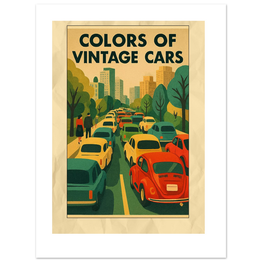 Affiche "Colors of vintage cars" - StudioRetroPop