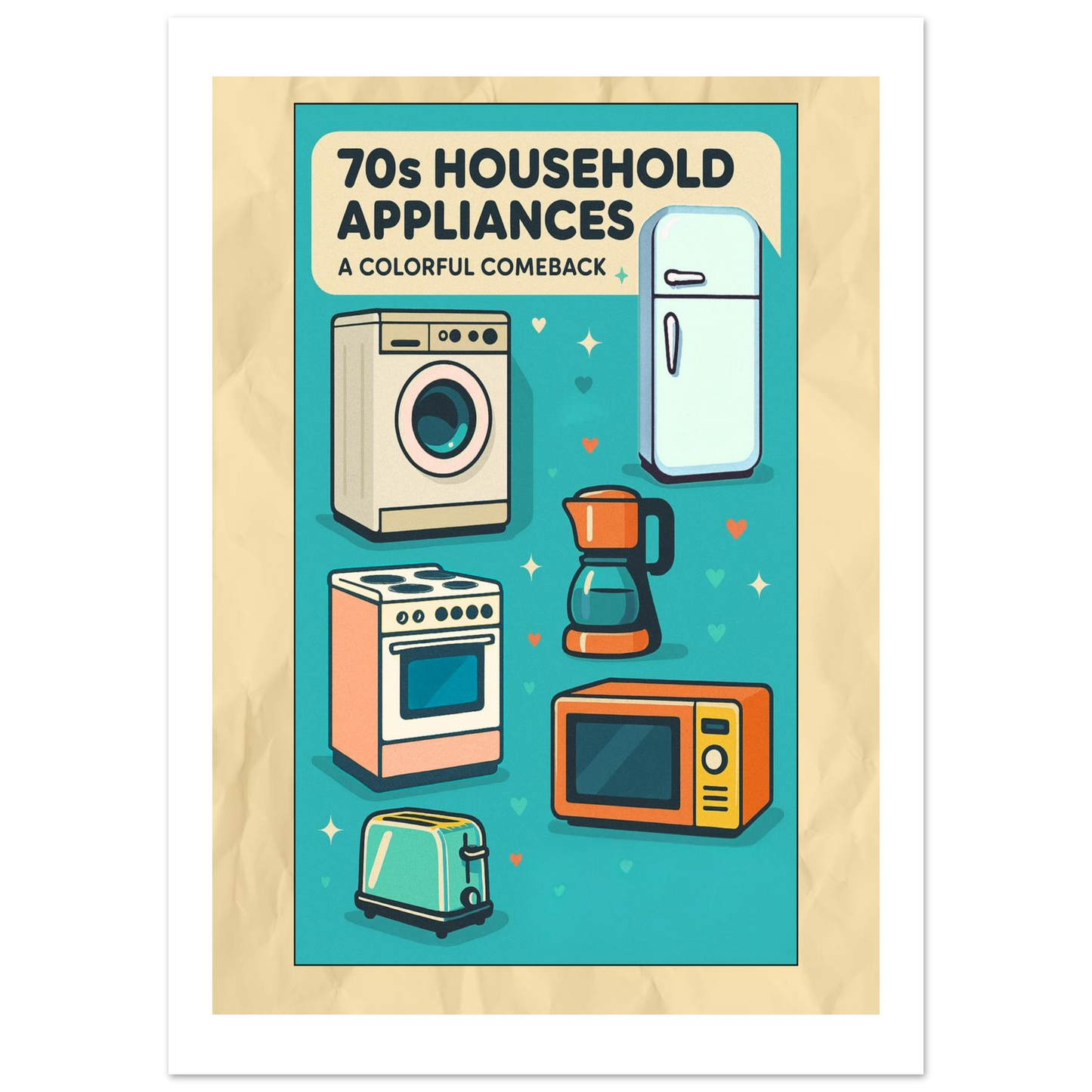 Affiche "70s Household Appliances" - StudioRetroPop
