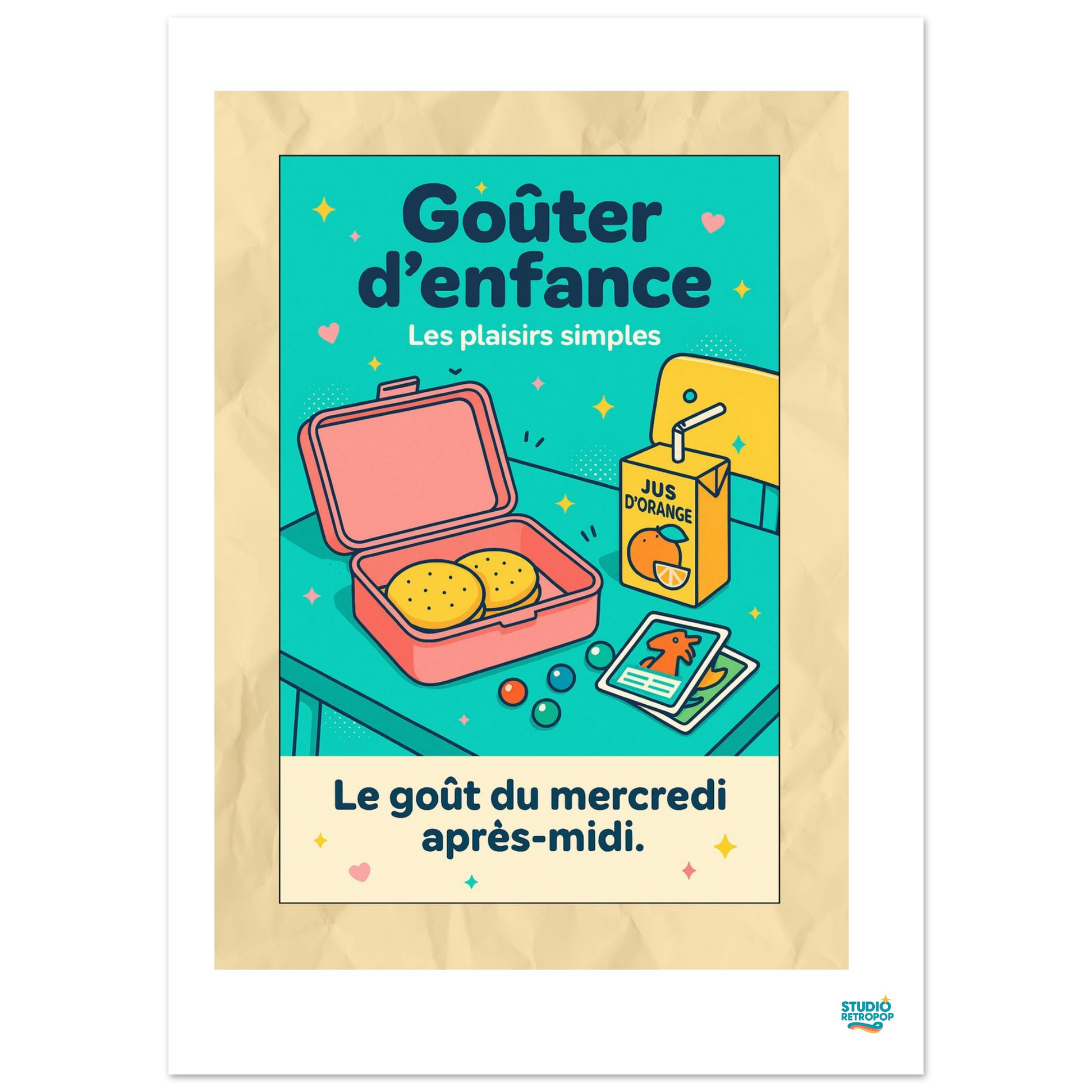 Affiche « Goûter d’Enfance » – Les plaisirs simples retrouvés - StudioRetroPop