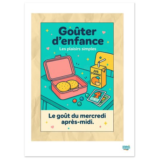 Affiche « Goûter d’Enfance » – Les plaisirs simples retrouvés - StudioRetroPop