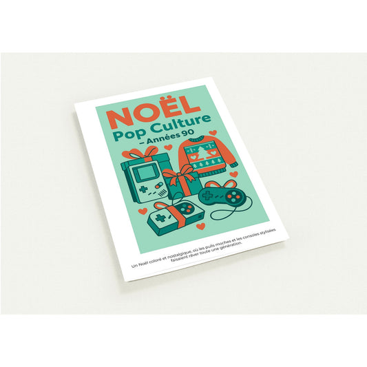Lot de 10 Cartes  - " Noël Pop Culture – Années 90 " - StudioRetroPop