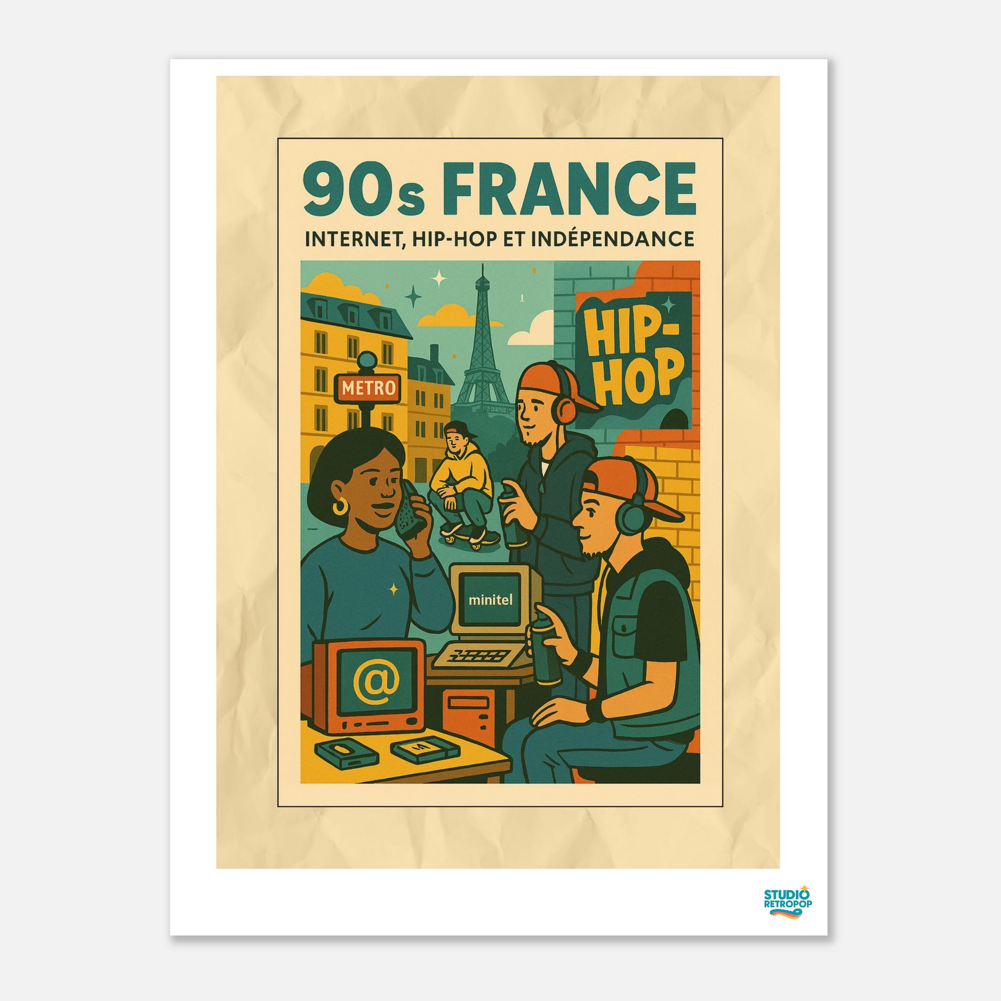 Affiche « 90s France » – L’énergie d’une décennie révolutionnaire - StudioRetroPop