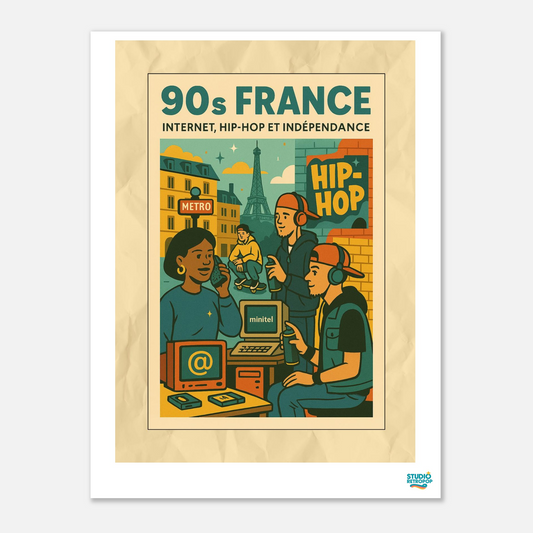 Affiche « 90s France » – L’énergie d’une décennie révolutionnaire - StudioRetroPop