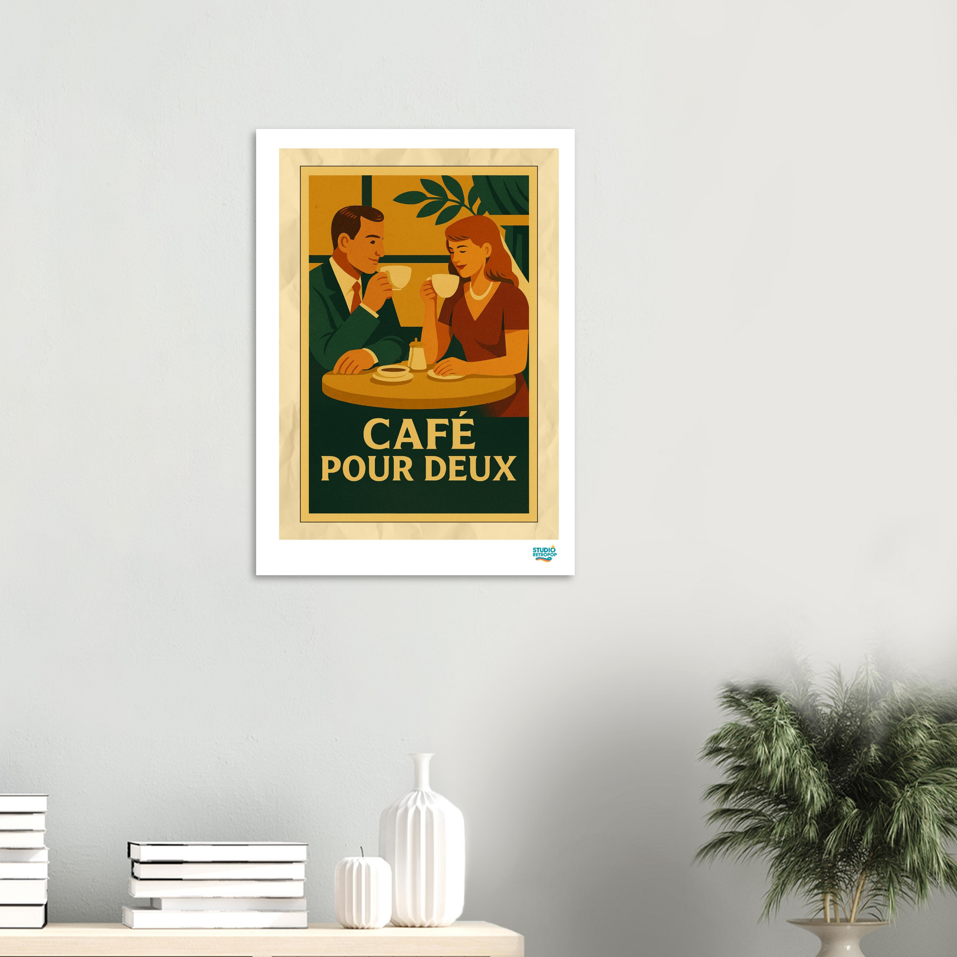 Affiche « Café Pour Deux » – L’art de partager un moment - StudioRetroPop