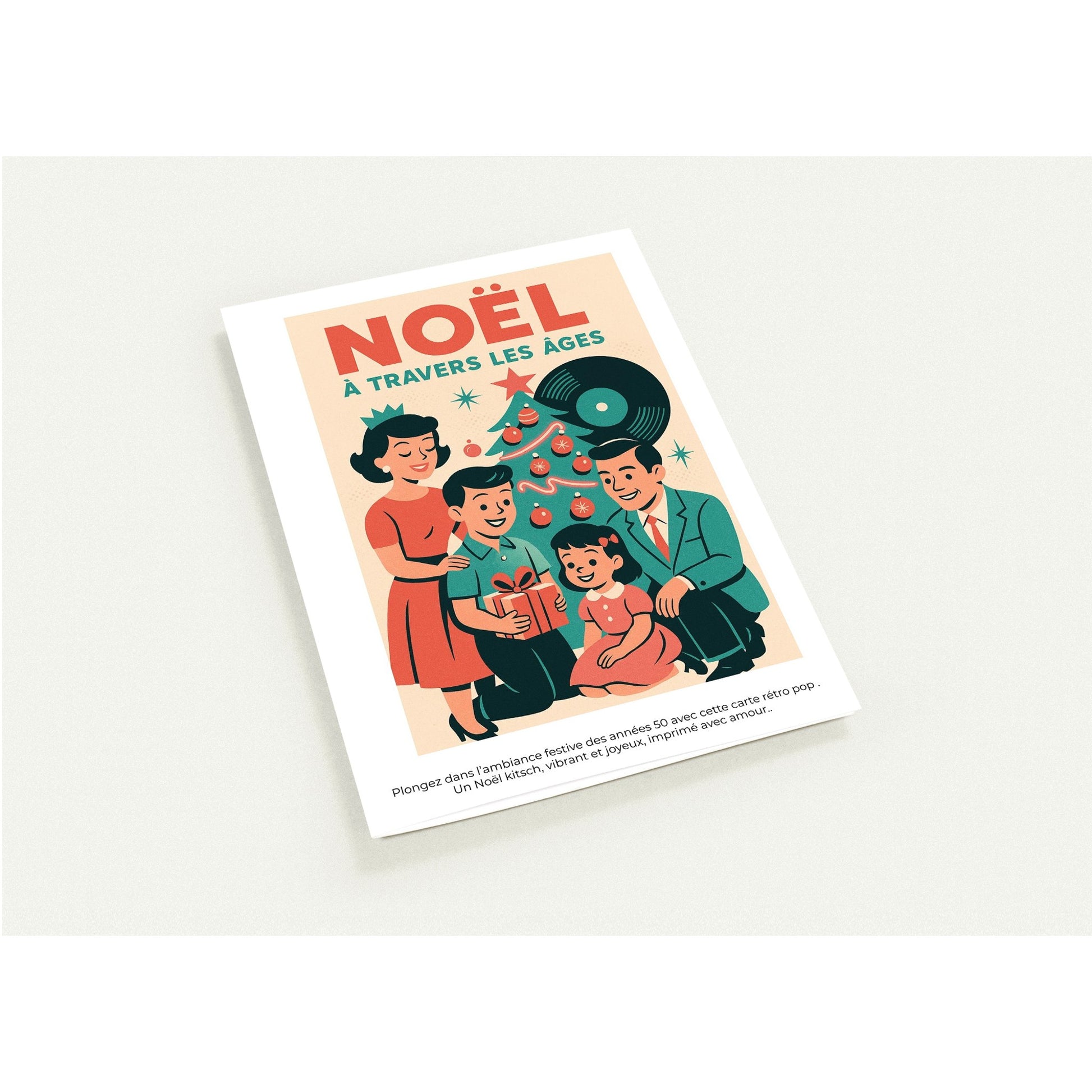 Lot de 10 Cartes  - " Noël Rockabilly – Années 50 " - StudioRetroPop