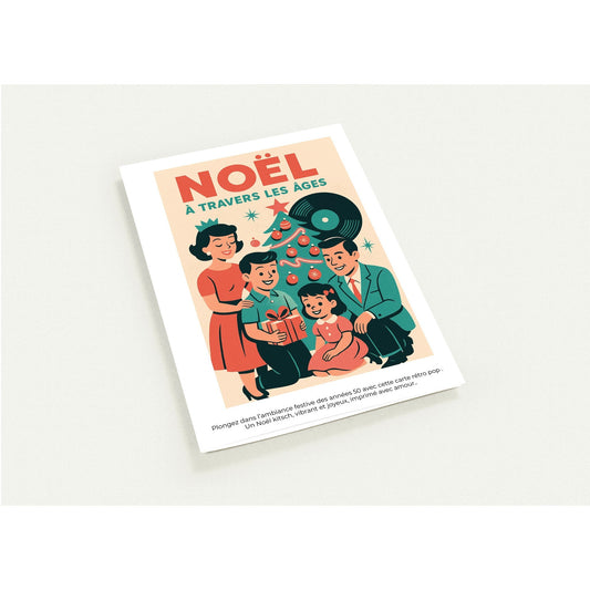 Lot de 10 Cartes  - " Noël Rockabilly – Années 50 " - StudioRetroPop