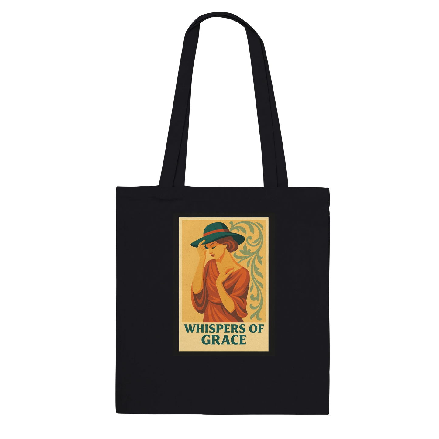 Sac fourre-tout "Echoes of Style/Whispers of Grace" Premium Noir bi face - StudioRetroPop