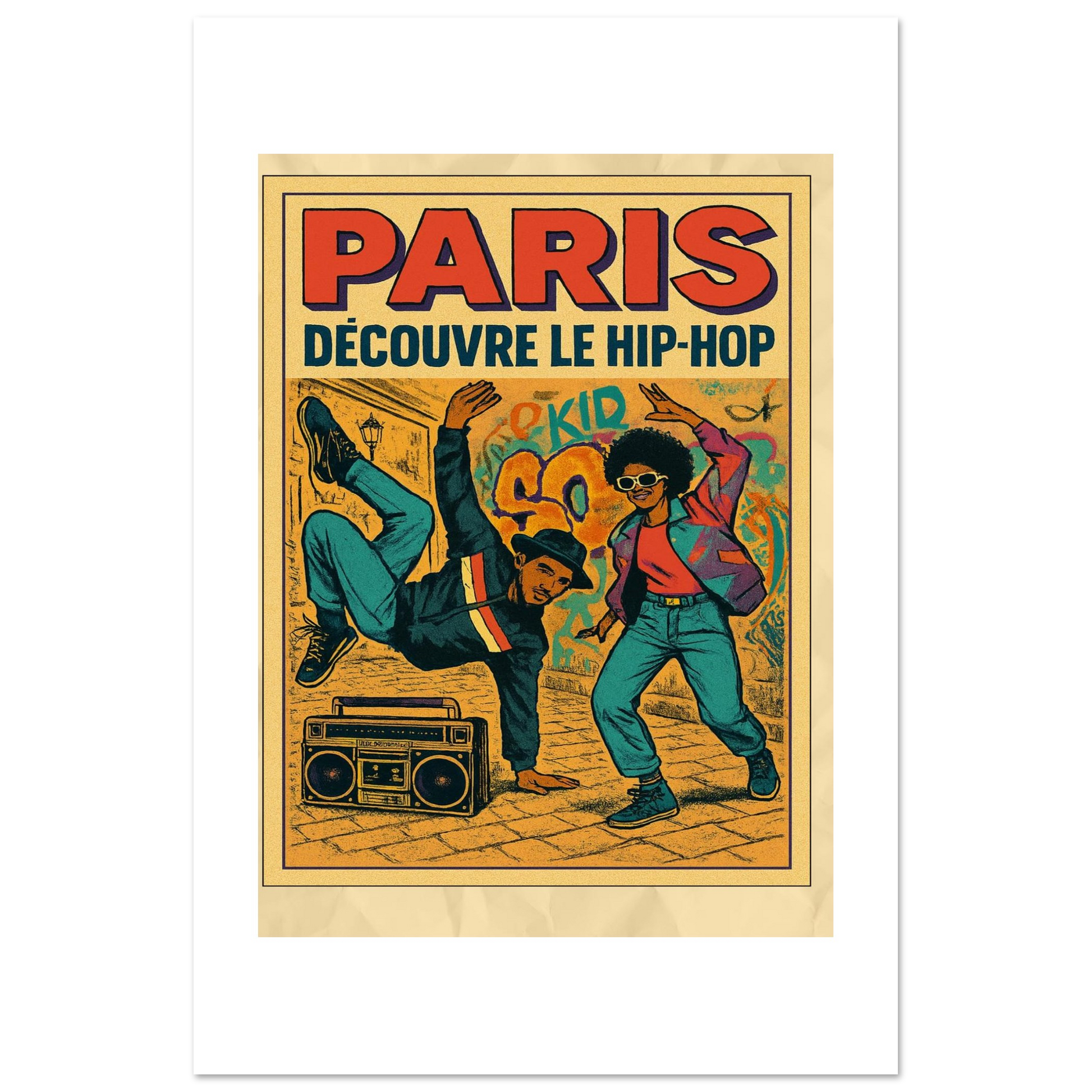 Affiche "Paris découvre le Hip-Hop" - StudioRetroPop