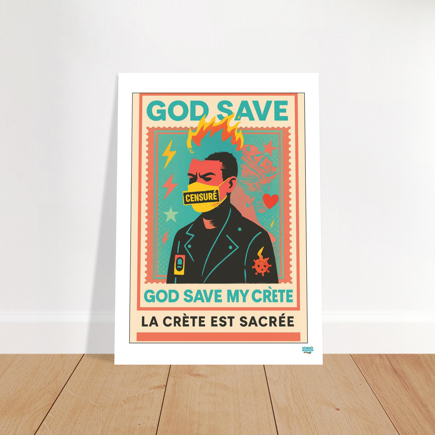 Affiche "God save my crète" - Affirmez votre liberté - StudioRetroPop