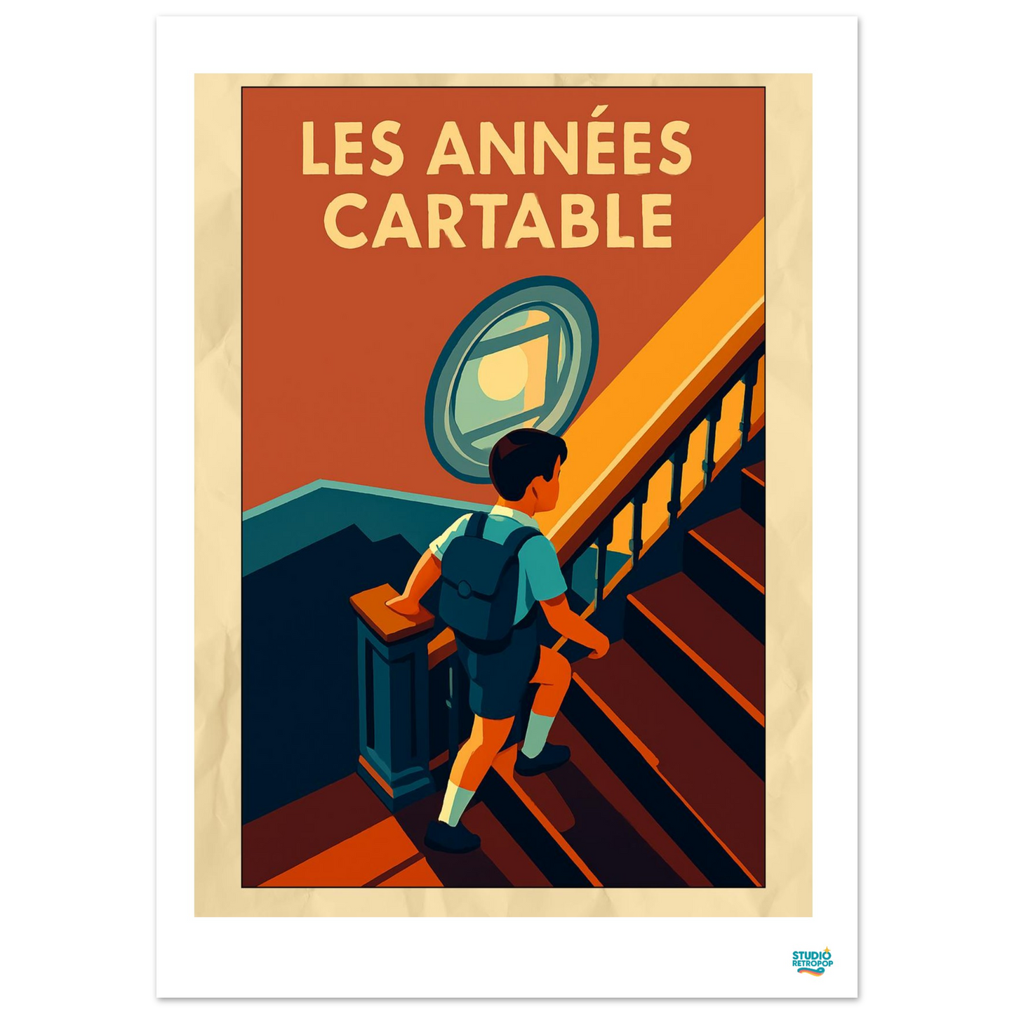 Affiche « Les Années Cartable » – La nostalgie des premiers pas scolaires - StudioRetroPop