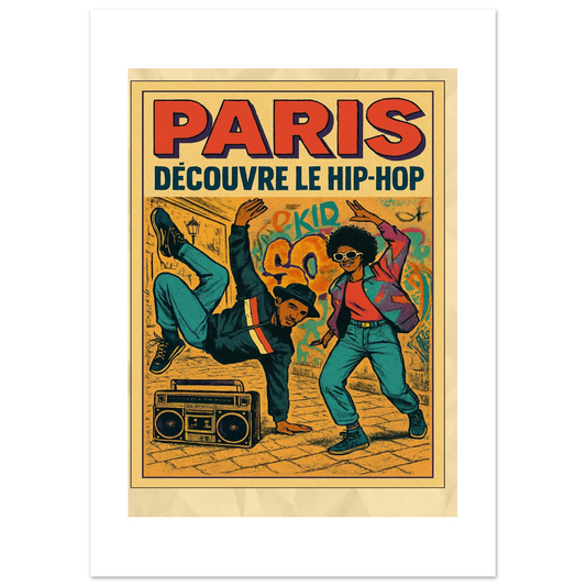 Affiche "Paris découvre le Hip-Hop" - StudioRetroPop
