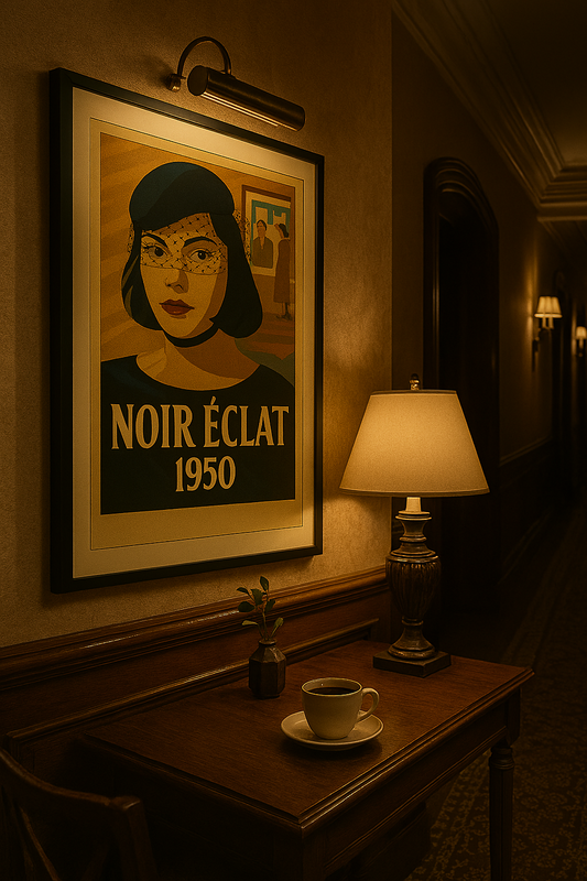 Affiche encadrée vintage 1950 - Noir Éclat 1950 (50s)