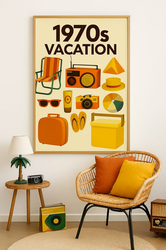 Studioretropop Affiche (70s) Vacation - Format 49 x 69 cm avec cadre by Spreadconnect