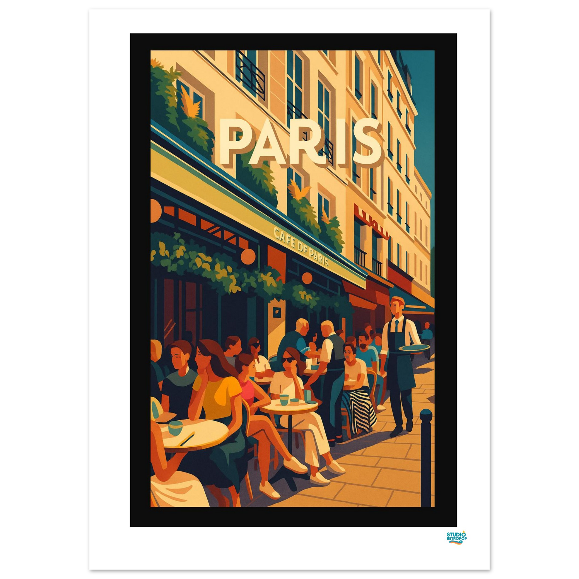 Affiche « Paris – Café de Paris » – L’art de vivre à la parisienne - StudioRetroPop