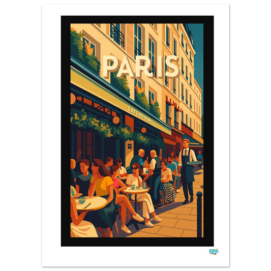 Affiche « Paris – Café de Paris » – L’art de vivre à la parisienne - StudioRetroPop