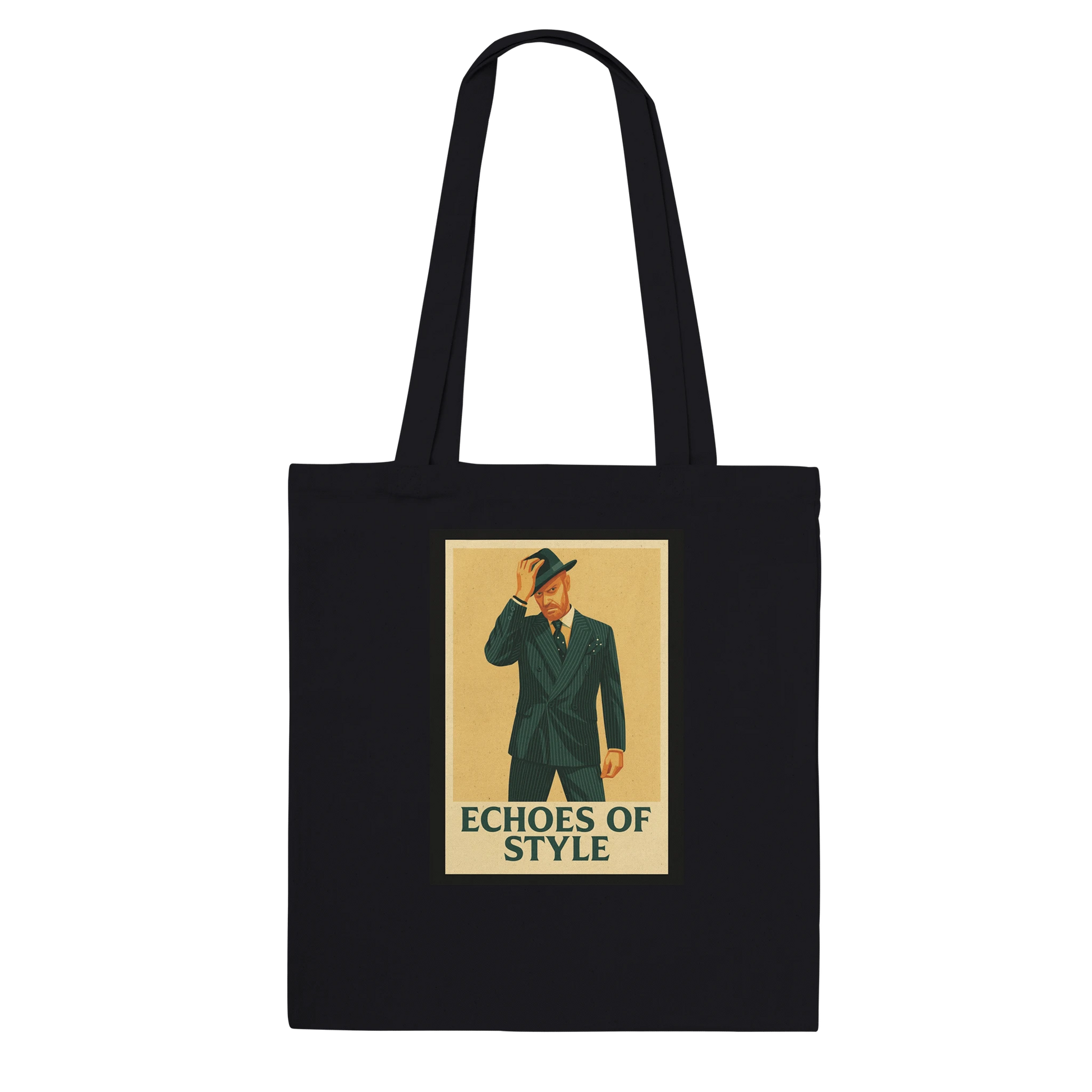 Sac fourre-tout "Echoes of Style/Whispers of Grace" Premium Noir bi face - StudioRetroPop