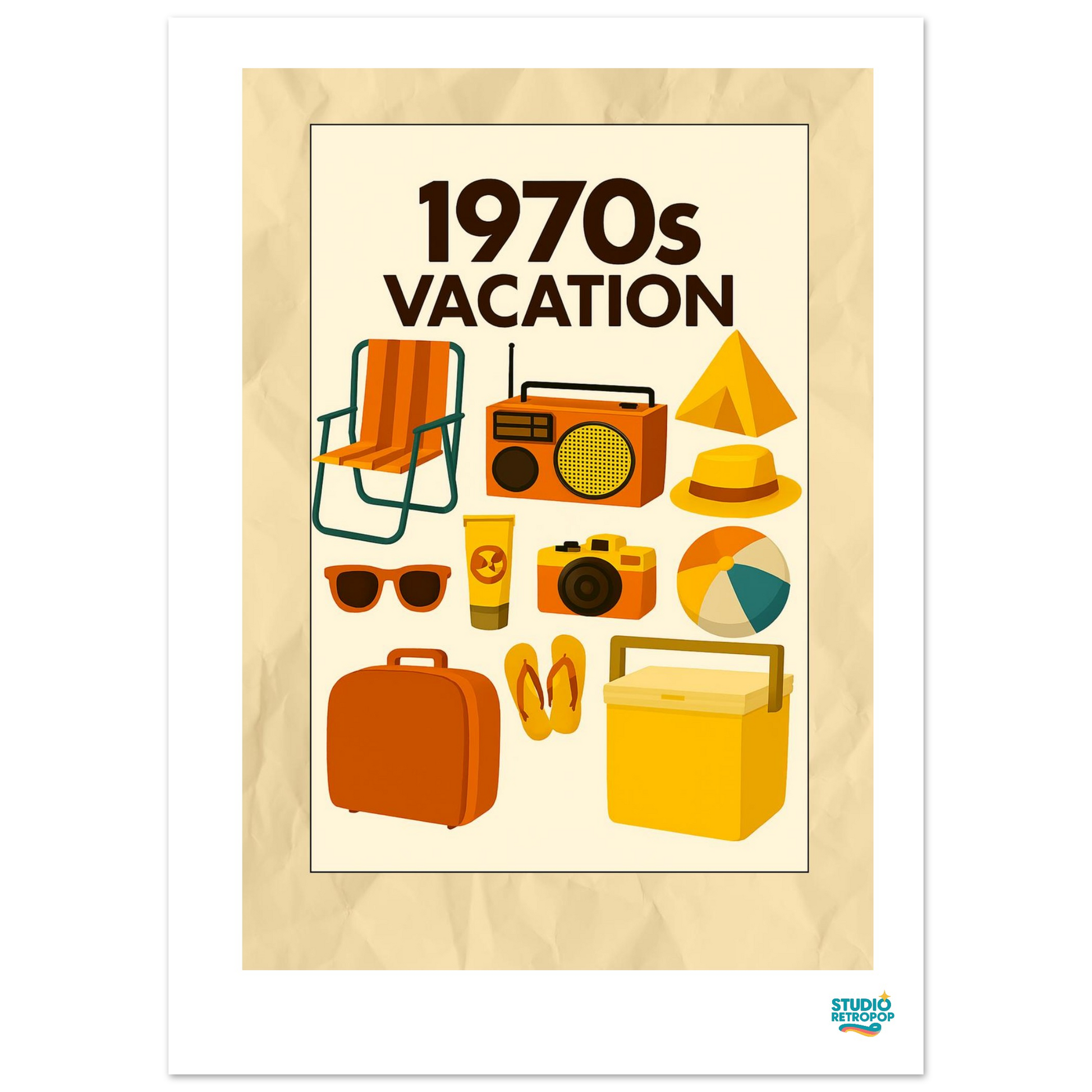 Affiche "1970s Vacations" - StudioRetroPop