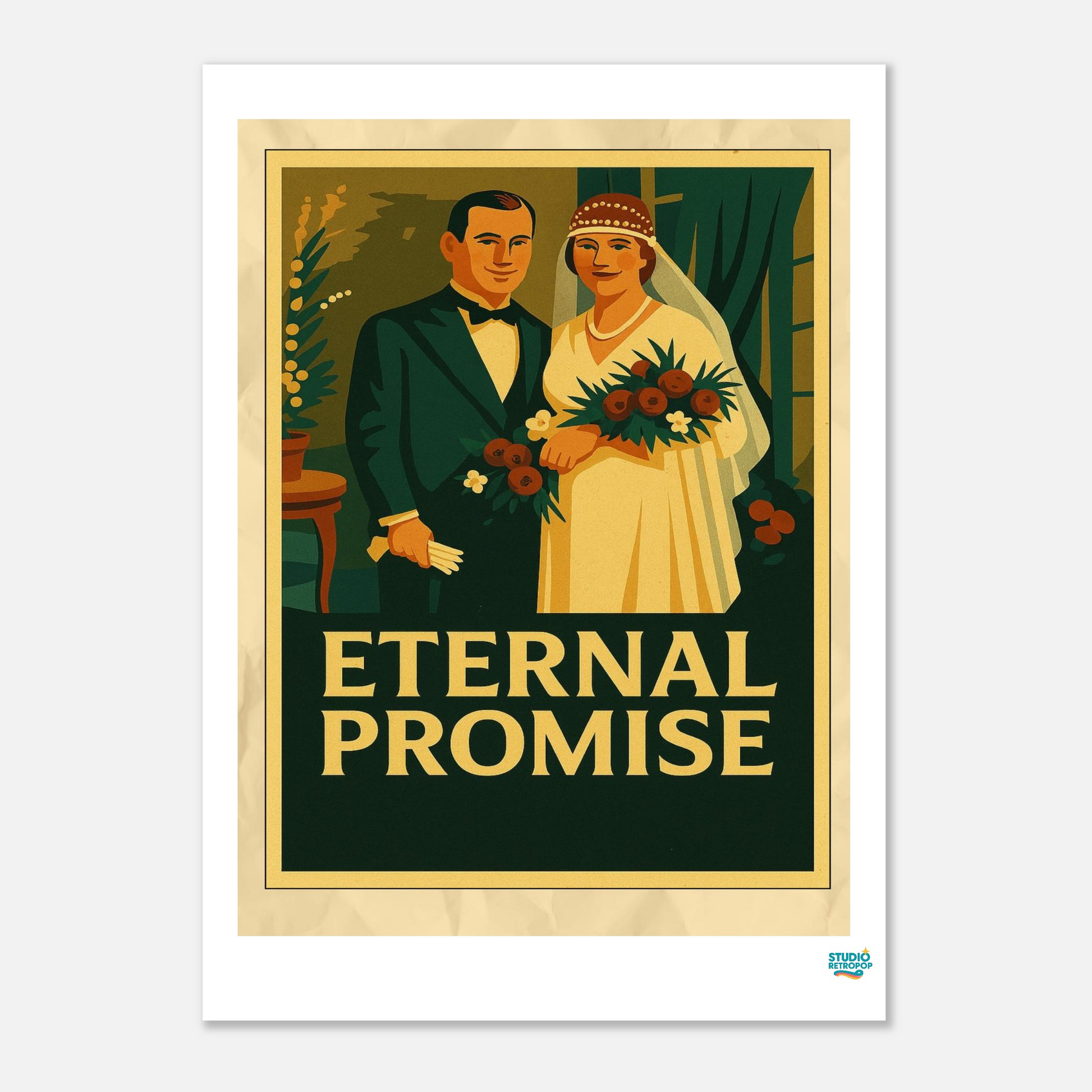 Affiche « Eternal Promise » – L’élégance intemporelle de l’amour - StudioRetroPop