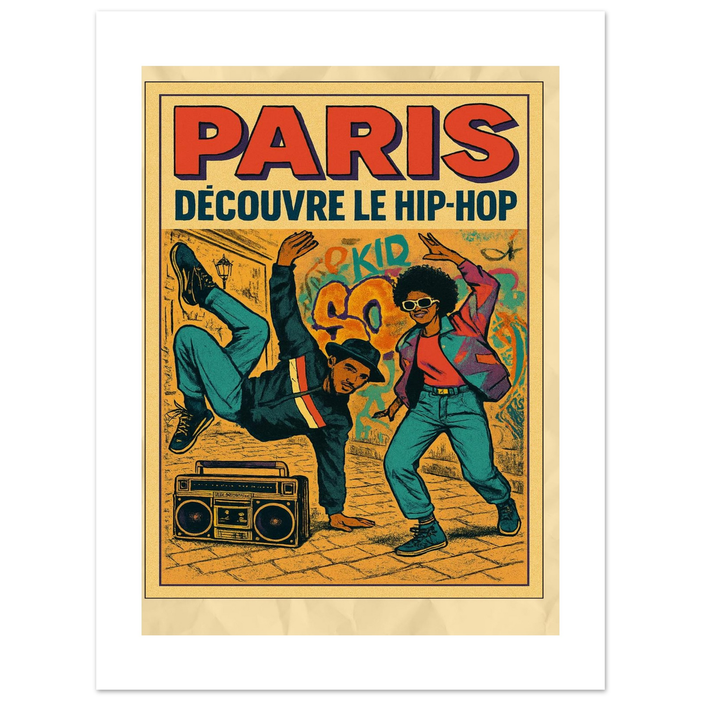 Affiche "Paris découvre le Hip-Hop" - StudioRetroPop