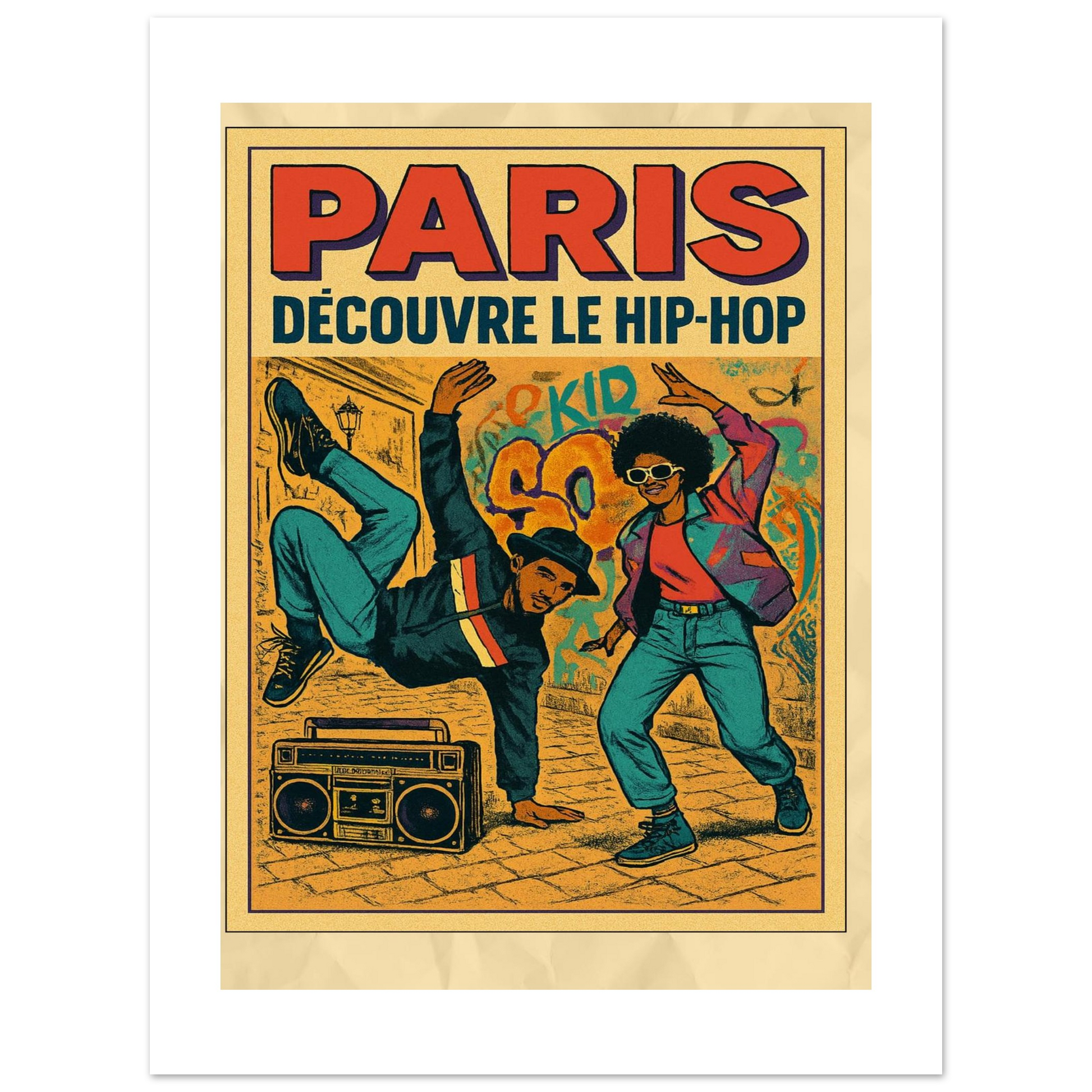Affiche "Paris découvre le Hip-Hop" - StudioRetroPop