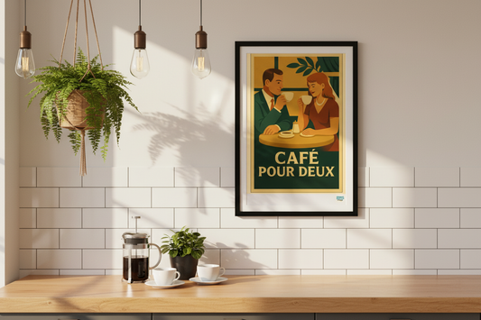 Café pour deux dans une cuisine moderne
