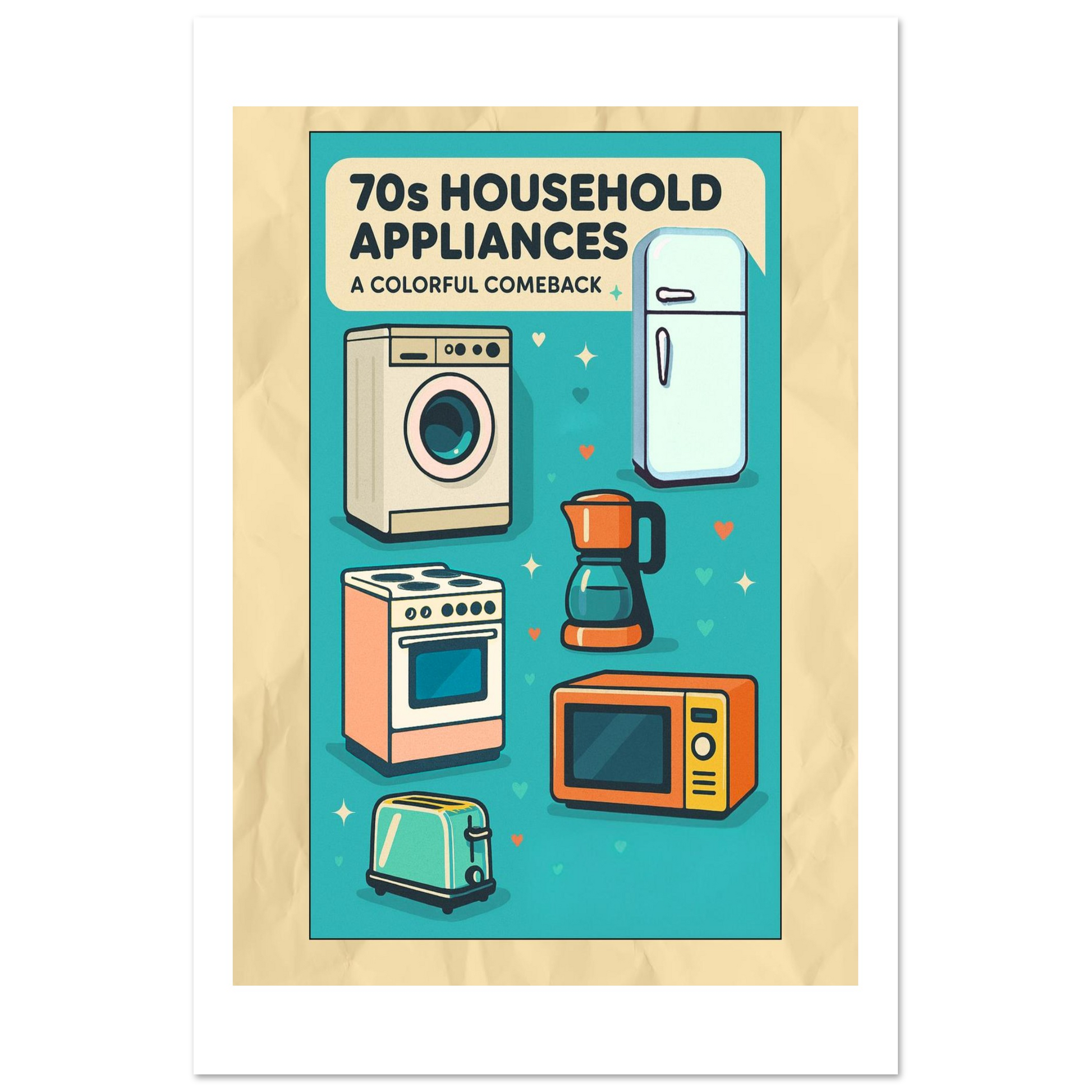 Affiche "70s Household Appliances" - StudioRetroPop