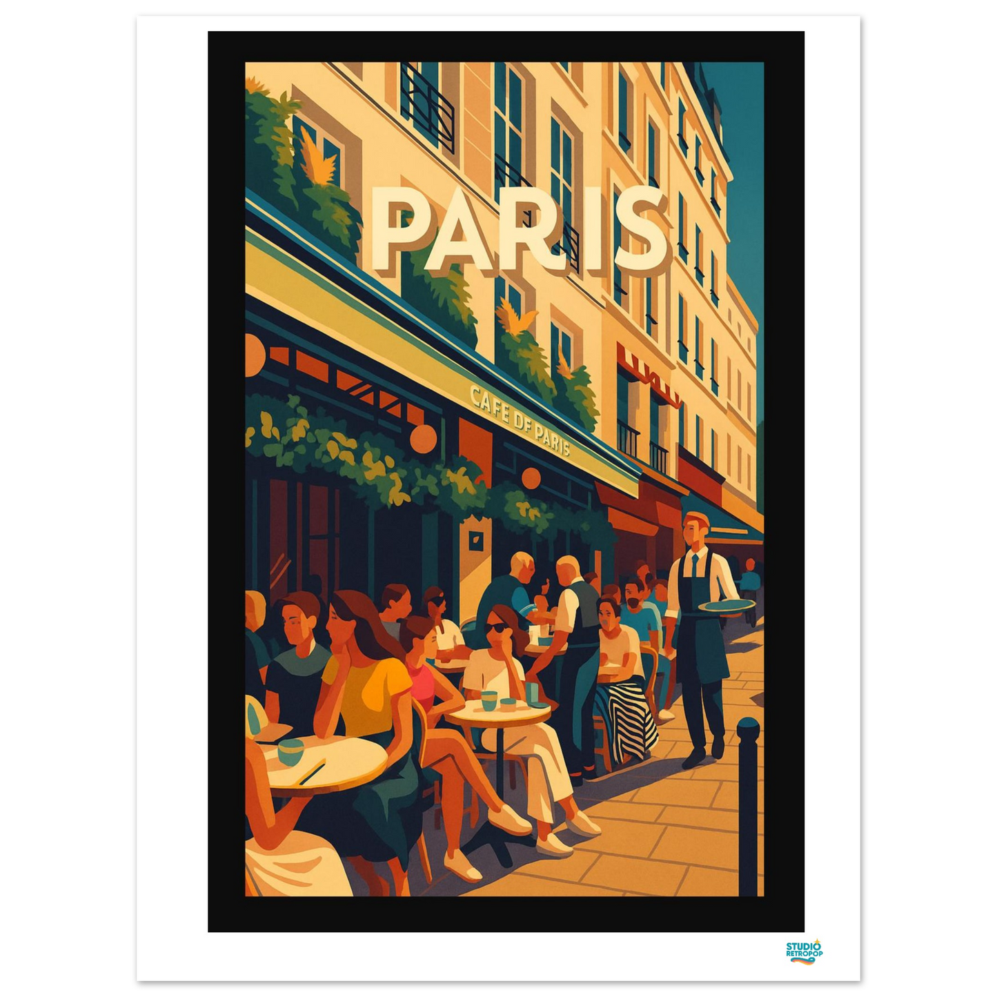 Affiche « Paris – Café de Paris » – L’art de vivre à la parisienne - StudioRetroPop