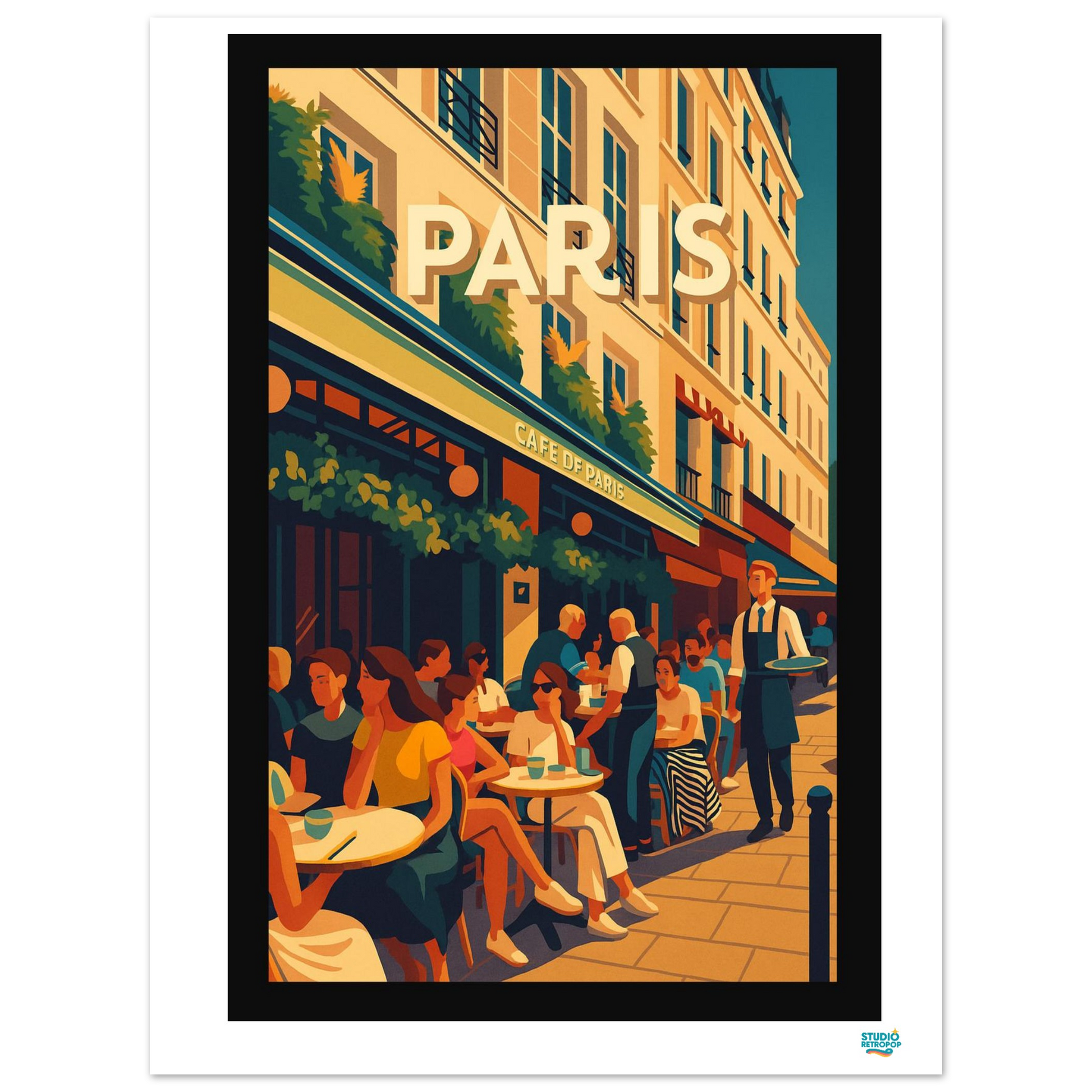 Affiche « Paris – Café de Paris » – L’art de vivre à la parisienne - StudioRetroPop