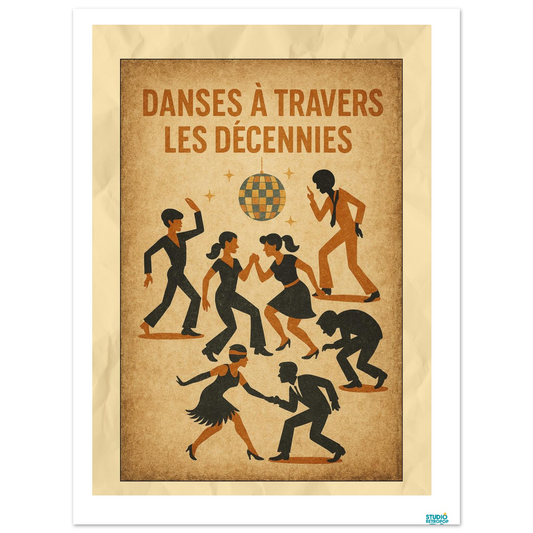 Affiche « Danses à Travers les Décennies » - StudioRetroPop