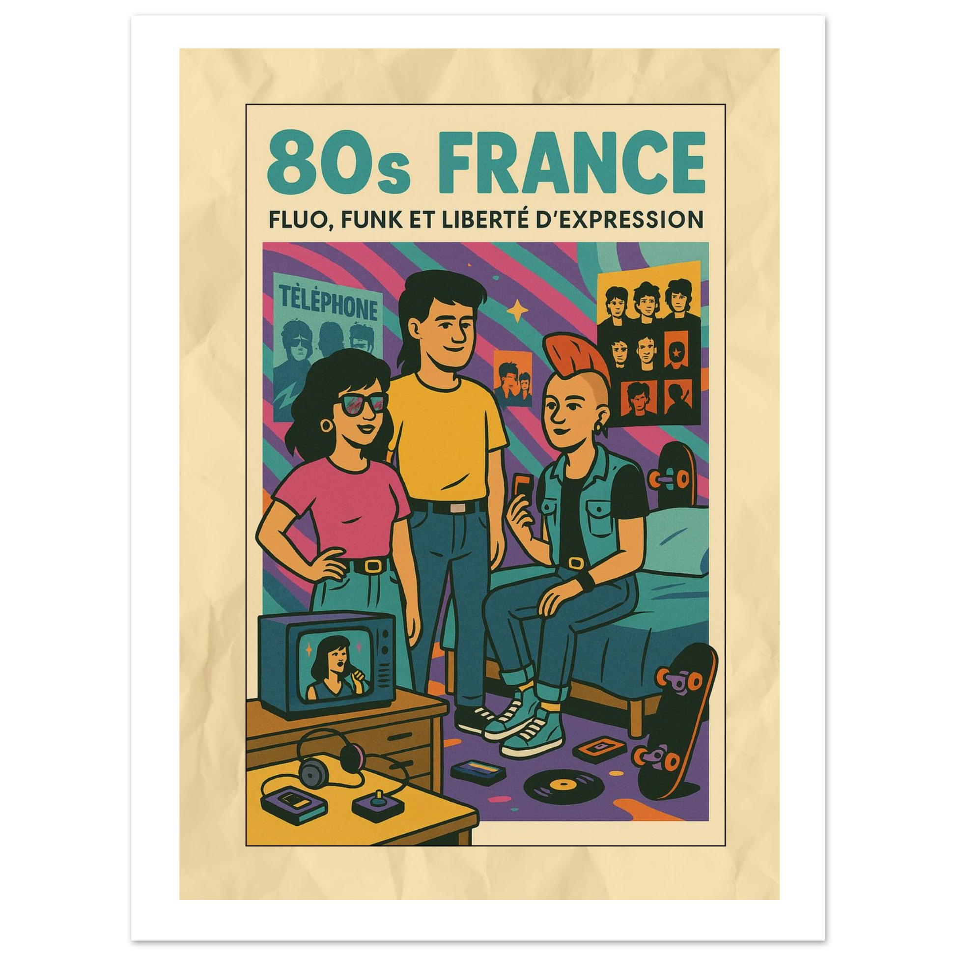 Affiche "FLUO, FUNK ET LIBERTE D'EXPRESSION" - StudioRetroPop