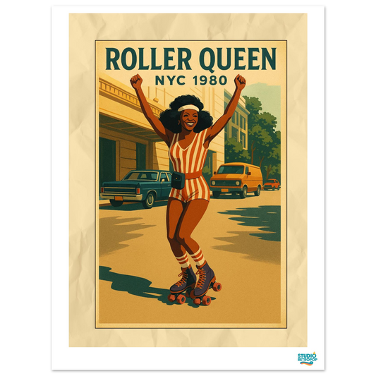 Affiche « Roller Queen NYC 1980 » - L’énergie rétro à votre mur - StudioRetroPop