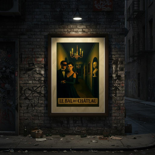 Affiche « Le Bal du Château » – L’élégance et le mystère d’un soir - StudioRetroPop