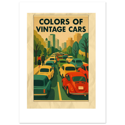 Affiche "Colors of vintage cars" - StudioRetroPop