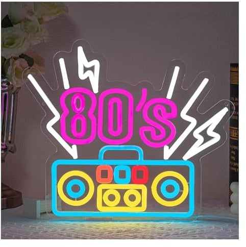 Lampe néon Design Années 80 forme géométrique Abstraite style rétro futuriste synthwave