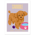 Affiche Cavoodle - Mignon - Affectueux - Fragile – Poster 30 x40 cm - Collection Dogs stories – StudioRetroPop® – Design Option 1