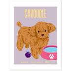 Affiche Cavoodle - Mignon - Affectueux - Fragile – Poster 30 x40 cm - Collection Dogs stories – StudioRetroPop® – Design Option 1
