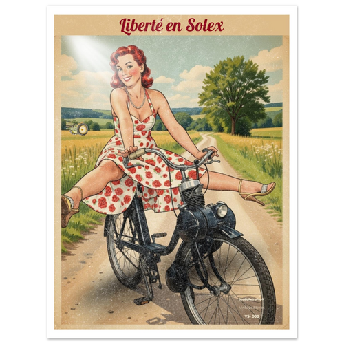 Affiche Liberté en Solex | Affiche vintage rétro – Collection Vintage Stories VS-002 – StudioRetroPop®