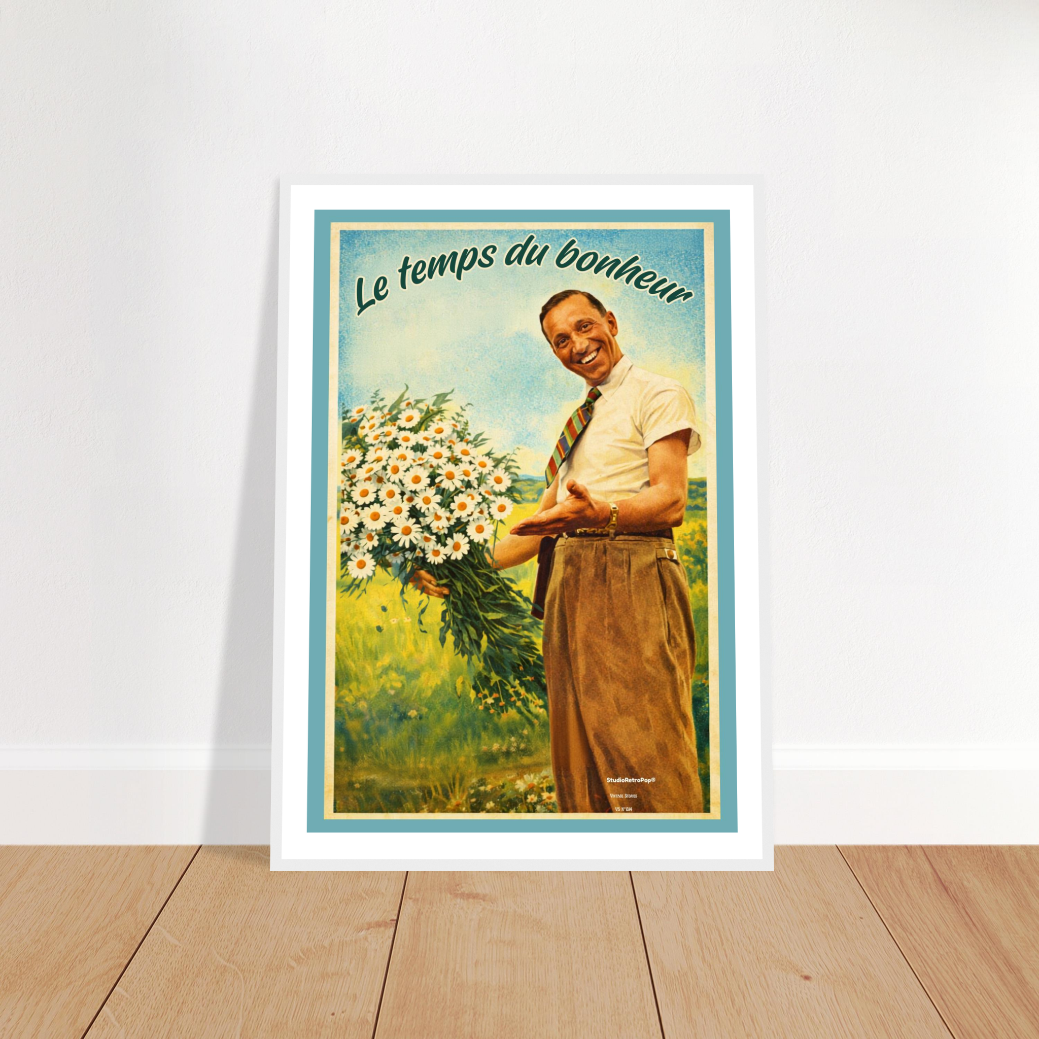 Affiche Le temps du bonheur- Affiche décorative - Collection Vintage Stories VS N°014 – StudioRetroPop® – 30x40 cm / 12x16″